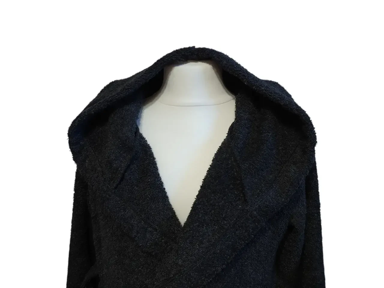 Халат детский с капюшоном натуральный махровый рост 086 черный (03014) 2