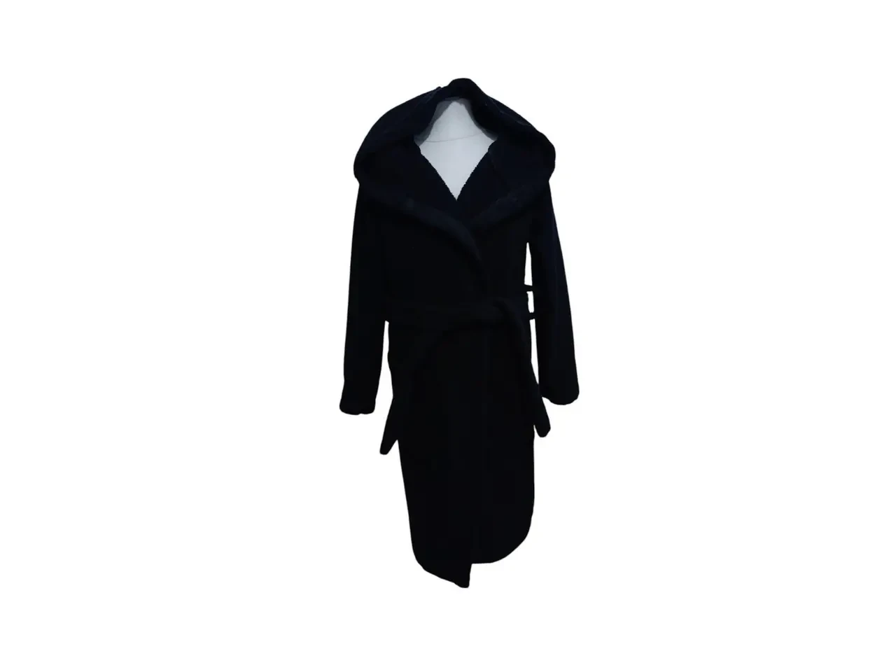 Халат детский с капюшоном натуральный махровый рост 122 черный (03014)