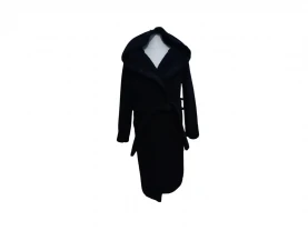 Халат детский с капюшоном натуральный махровый рост 128 черный (03014)