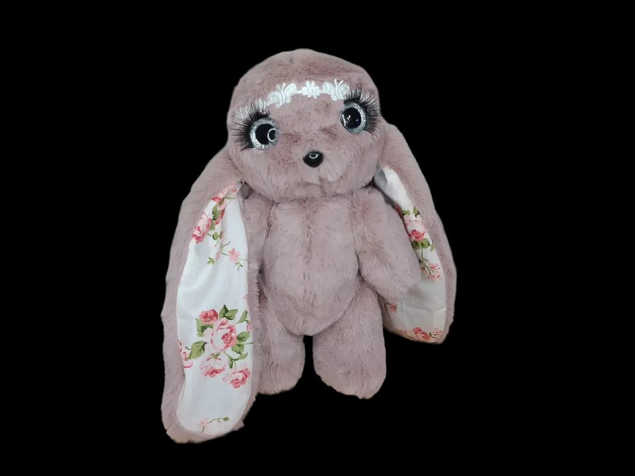 Меховая игрушка зайка розовый с белым 25см 02934-3 2