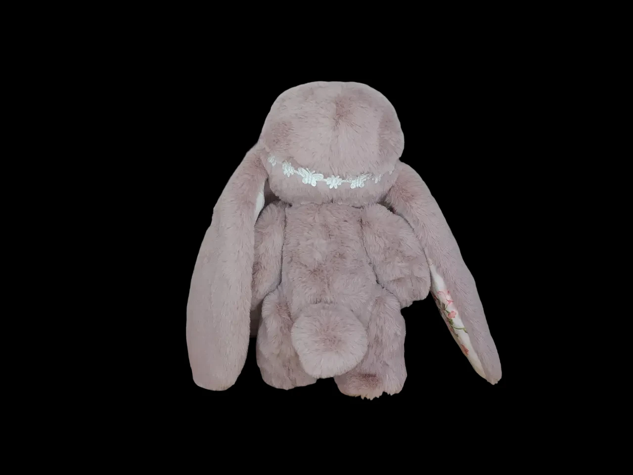 Меховая игрушка зайка розовый с белым 25см 02934-3 5