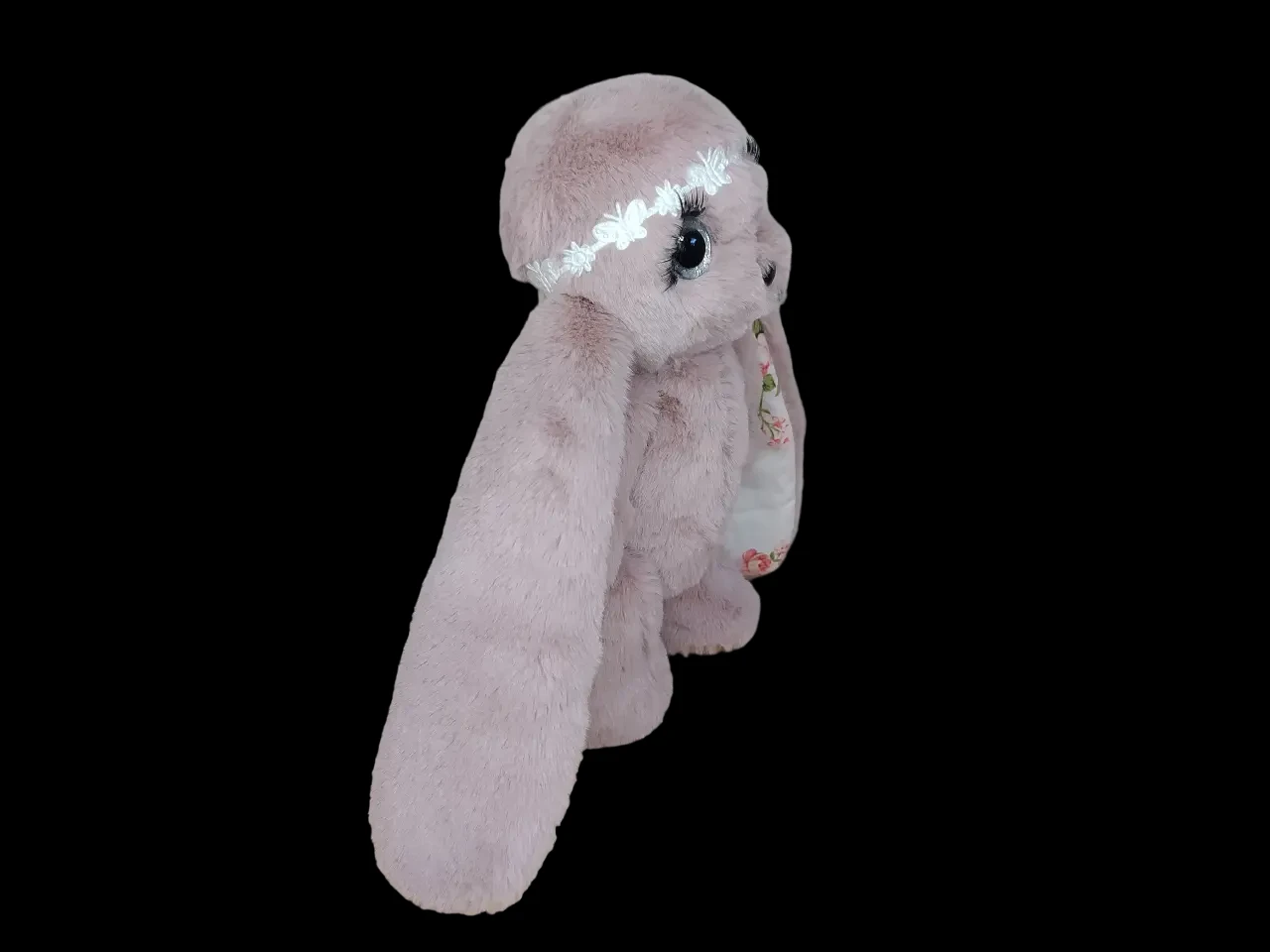 Меховая игрушка зайка розовый с белым 25см 02934-3 4