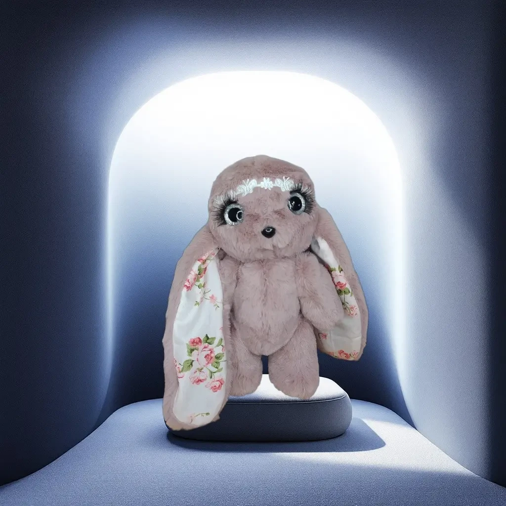 Меховая игрушка зайка розовый с белым 25см 02934-3