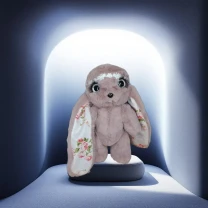 Меховая игрушка зайка розовый с белым 25см 02934-3