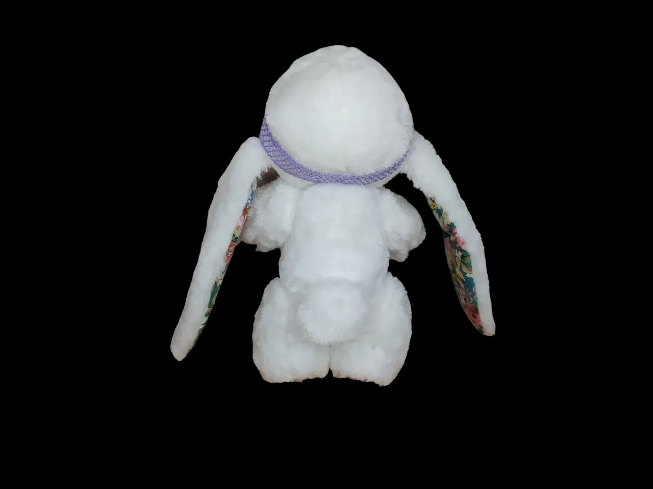 Меховая игрушка зайка белый с сиреневым 25см 02934-1 4