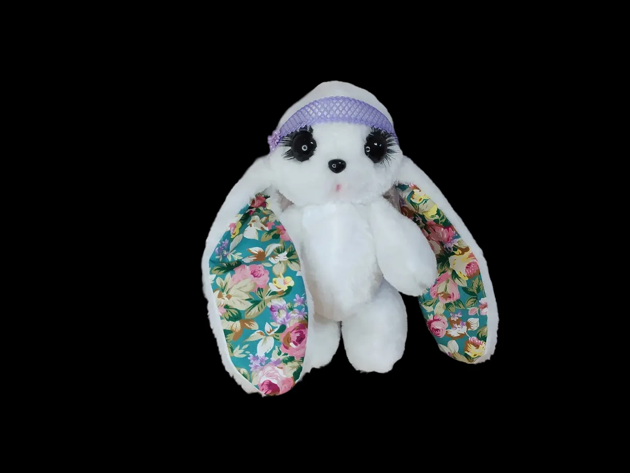 Меховая игрушка зайка белый с сиреневым 25см 02934-1 2