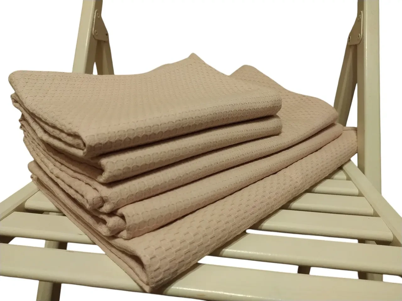 Полотенце вафельное для лица 50*90 пудровый розовый подарок 03883 4