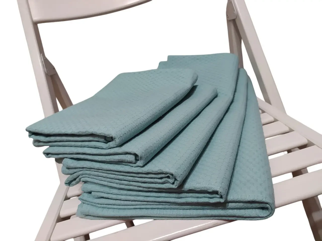 Полотенце вафельное для лица 50*90 мятный подарок 03884 4