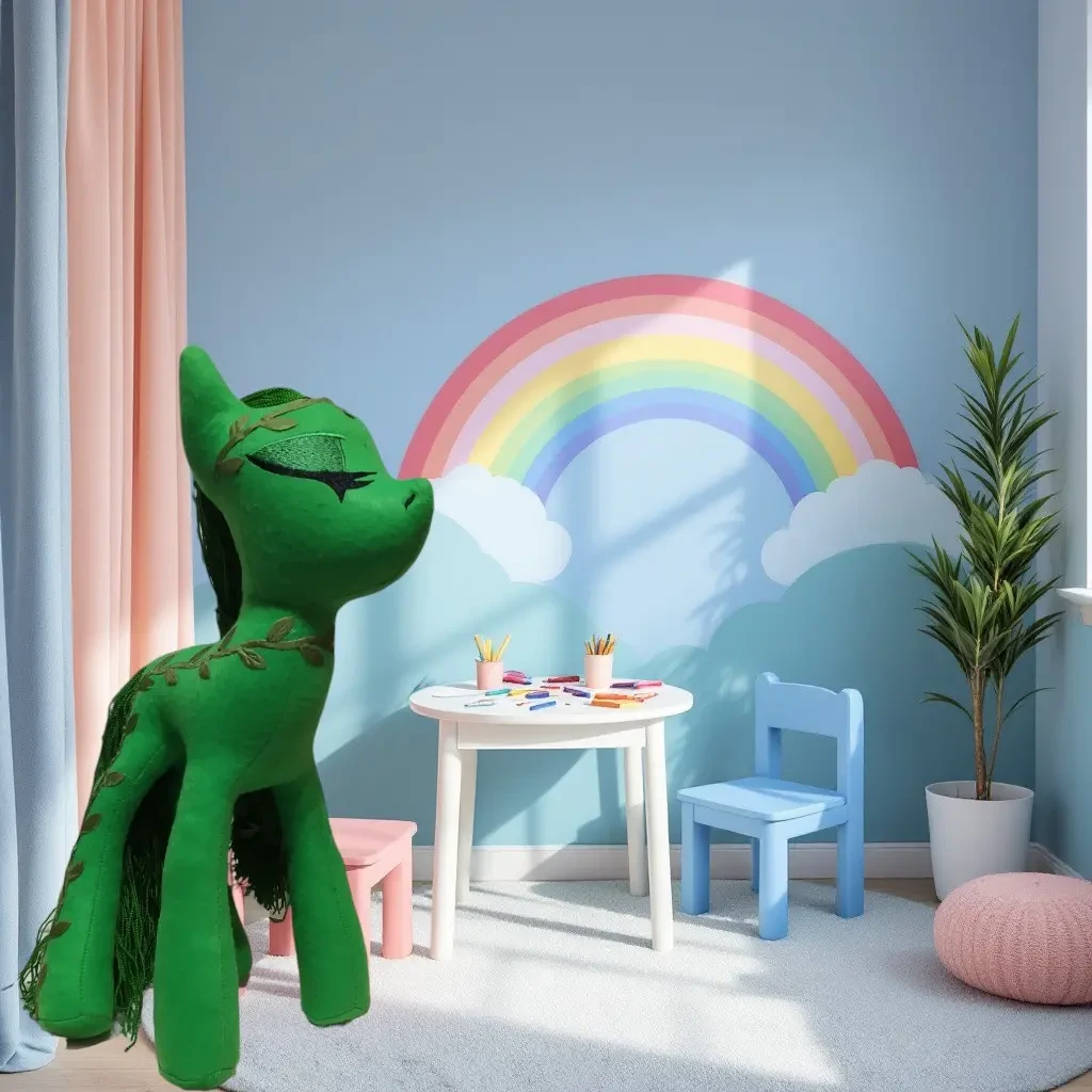 Фетровая мягкая игрушка пони зеленый 35 см 03895