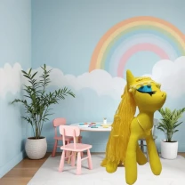 Фетровая мягкая игрушка пони желтый 35 см 03901