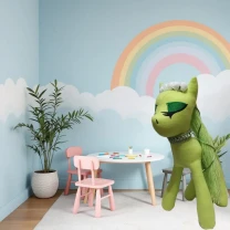 Фетровая мягкая игрушка пони салатовый 35 см 03902