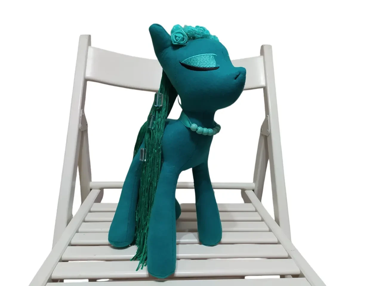 Фетровая мягкая игрушка пони бирюзовый 35 см 03903 3