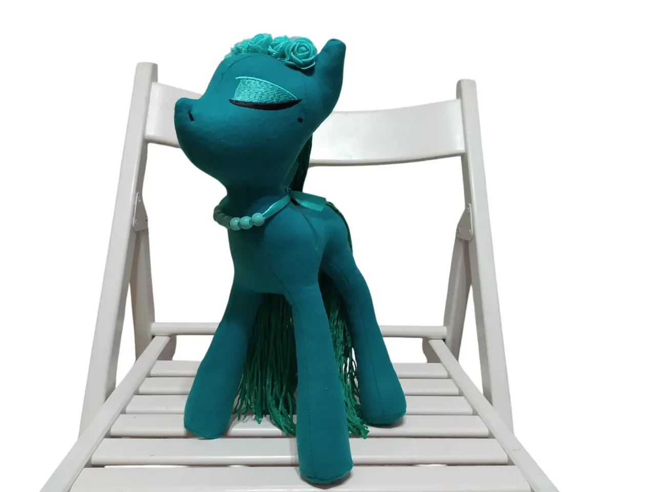 Фетровая мягкая игрушка пони бирюзовый 35 см 03903 2