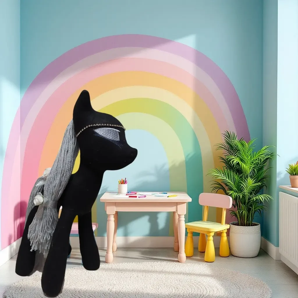 Фетровая мягкая игрушка пони черный 35 см 03904