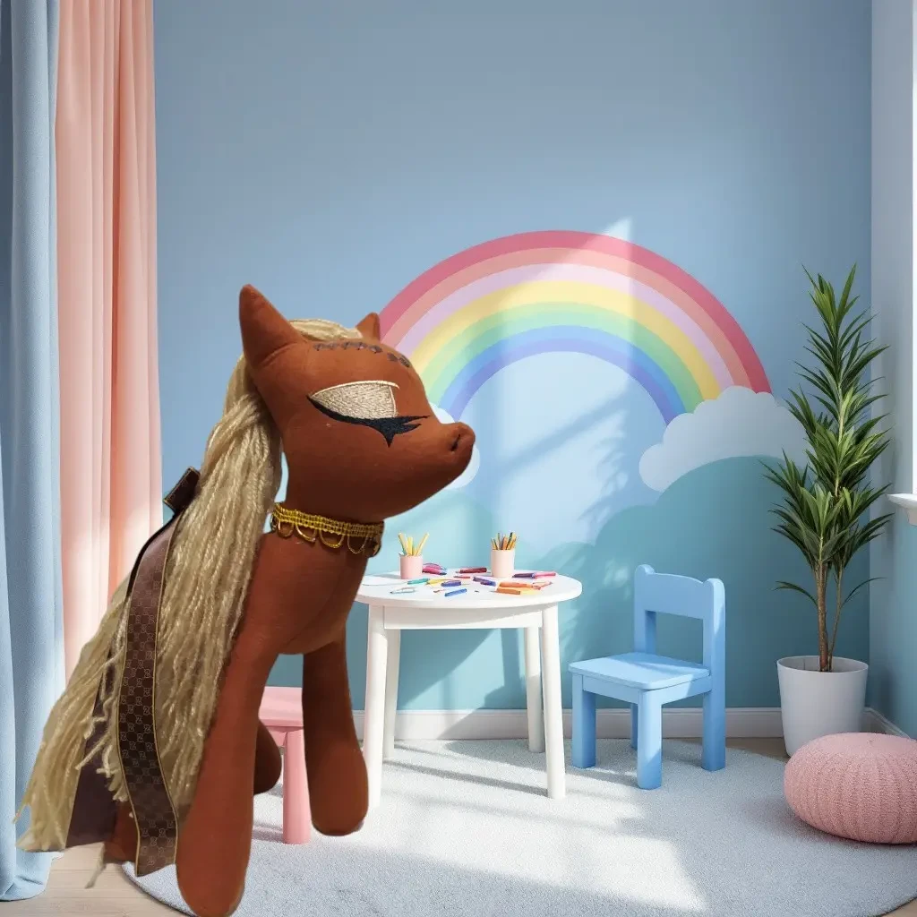 Фетровая мягкая игрушка пони коричневый 35 см 03907