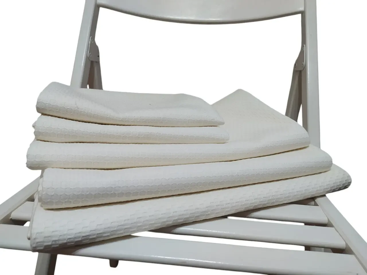 Полотенце вафельное для лица 50*90 молочный подарок 04190 5