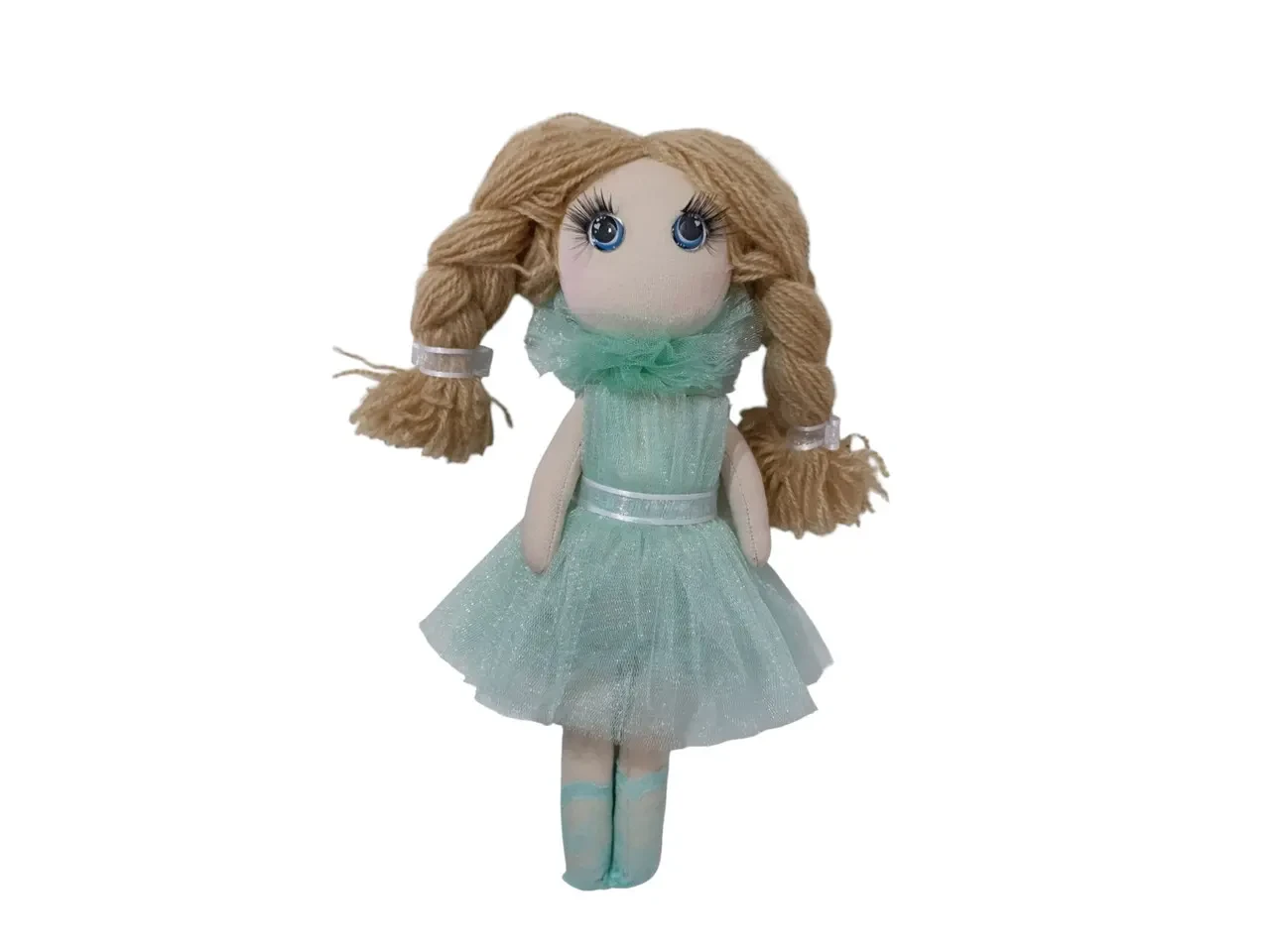 Игровая мягкая кукла подарок, русая 32см мятный