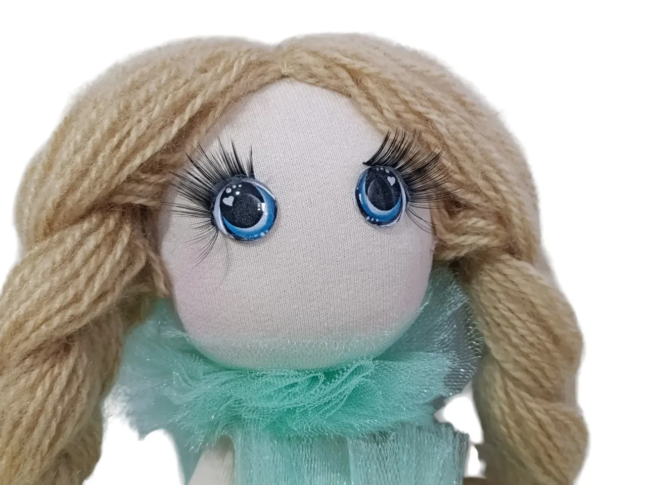 Игровая мягкая кукла подарок, русая 32см мятный 2