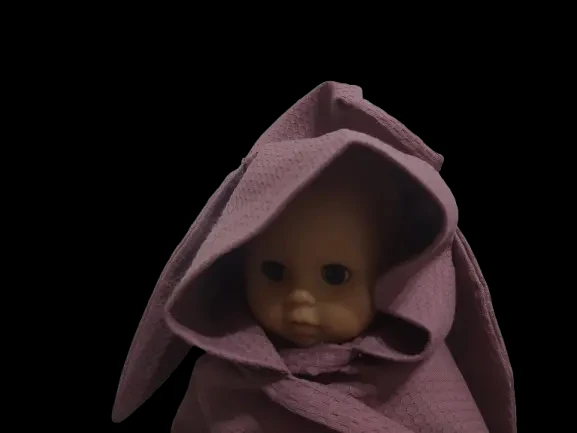 Полотенце вафельное детское с капюшоном зайка сливовый подарок 04195 2