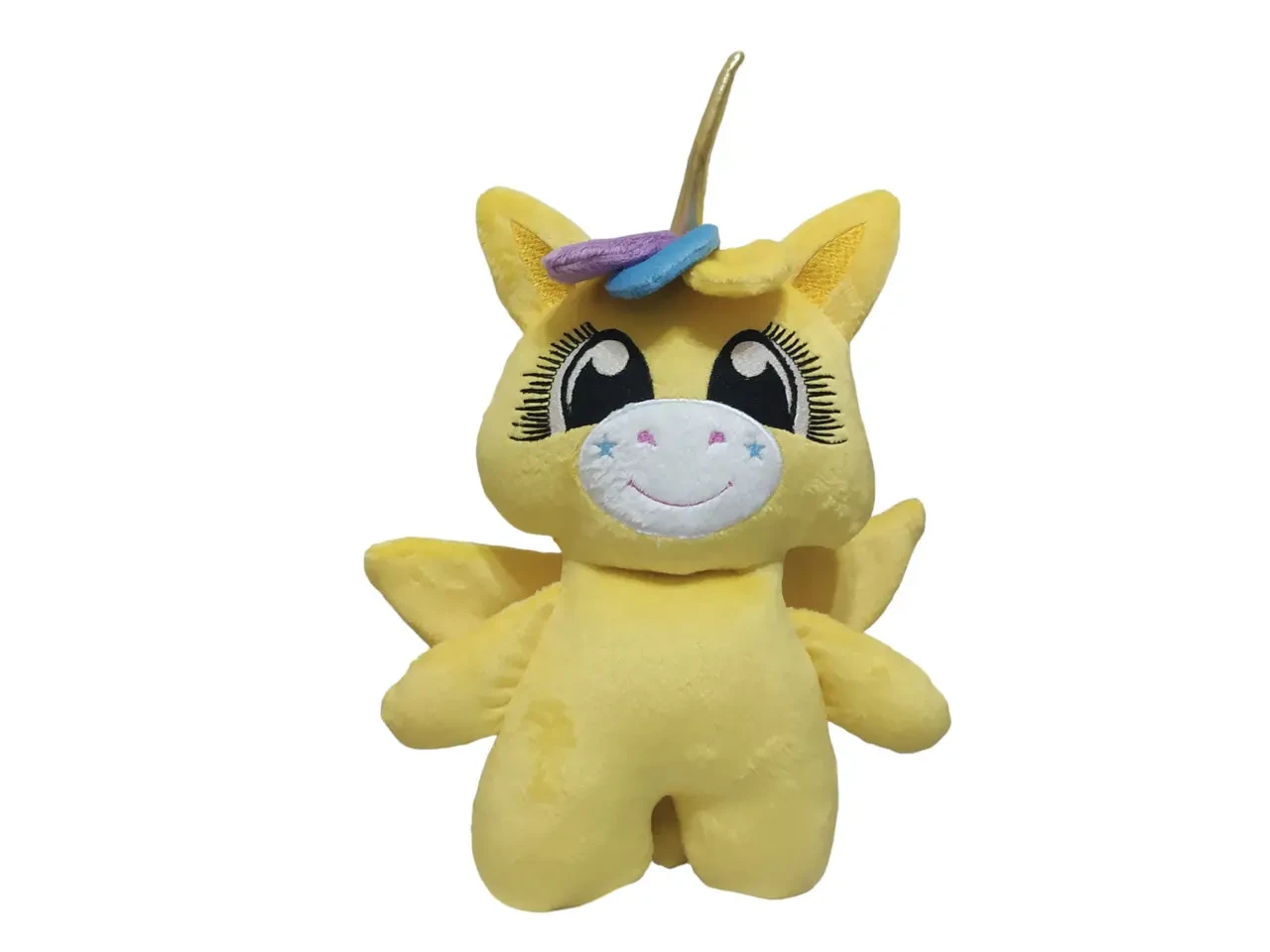 Плюшевая мягкая игрушка пони единорог желтый 30 см 4595 2