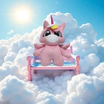 Плюшевая мягкая игрушка пони единорог розовый 30 см 4596