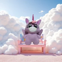 Плюшевая мягкая игрушка пони единорог сиреневый 30 см 4597