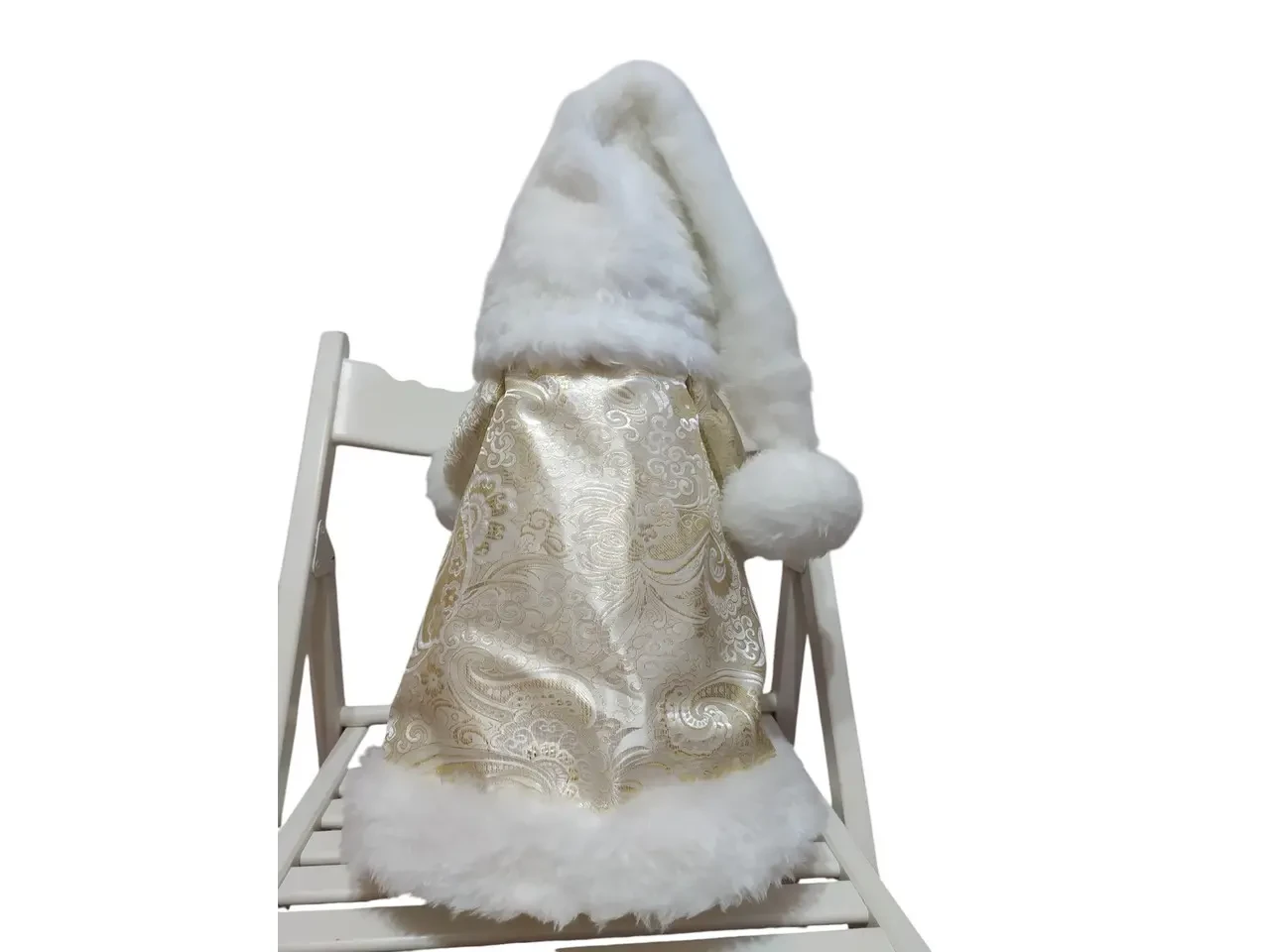 Новогодний Гном-великан белый золото дед мороз декор 50 см 05242 5