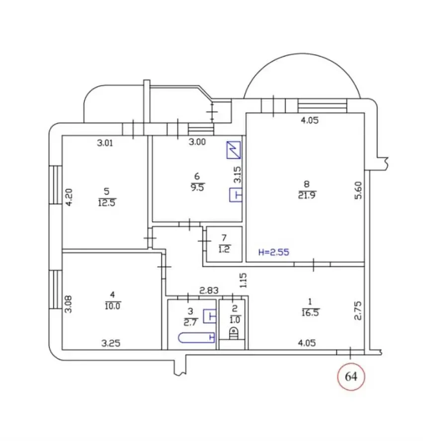 3-к квартира Київ, Дніпровський, Азербайджанська 16/1 21