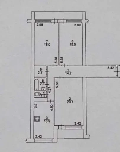 3-к квартира Київ, Печерський, Василя Тютюнника 22/26 13