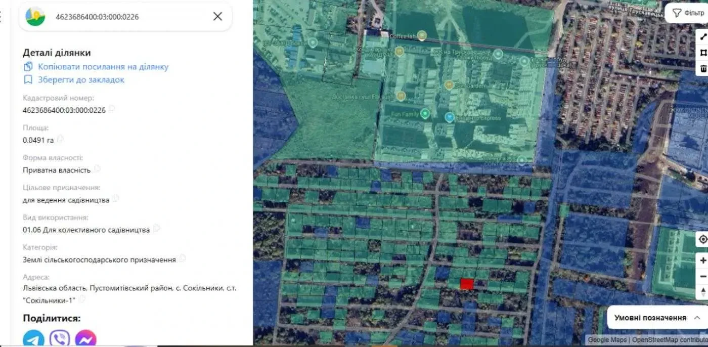 ділянка сільськогосподарського призначення Пустомитівський, Сокільни..
