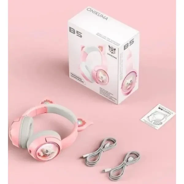 Bluetooth-гарнітура Onikuma B5 Pink 4