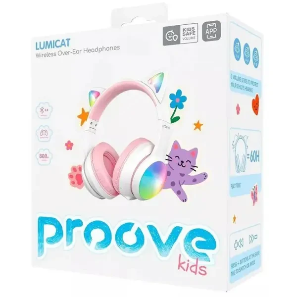 Bluetooth-гарнітура Proove Kids LumiCat (APP) Blue/Pink (HPLC0001AP26) 4