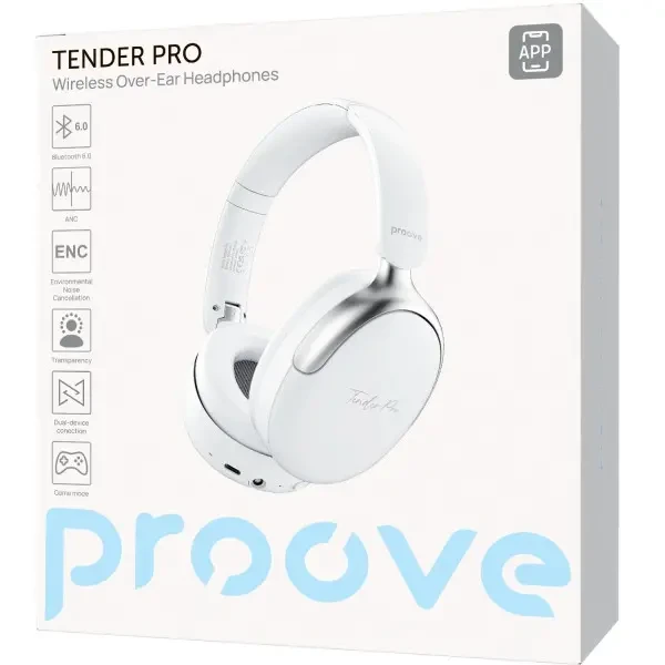 Bluetooth-гарнітура Proove Tender Pro (APP) White (HPTP0001AP02) 4