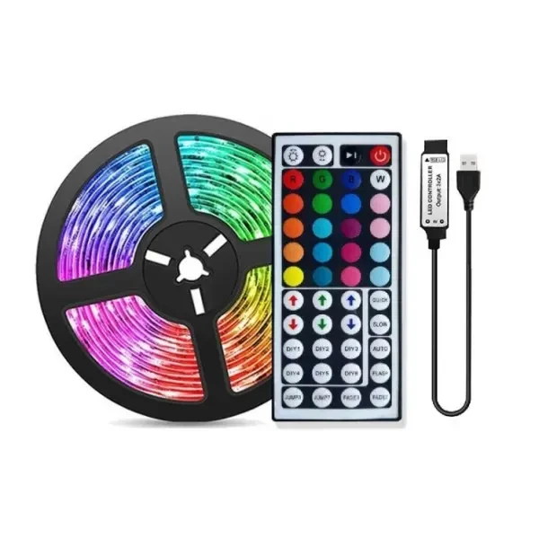 DM LED лента RGB Neon Rope 5m c пультом 5V
