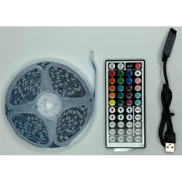 DM LED лента RGB Neon Rope 5m c пультом 5V 2