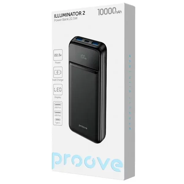 Power Bank Proove Illuminator 2 22.5W 10000mAh Black (PBIP10212201) 2