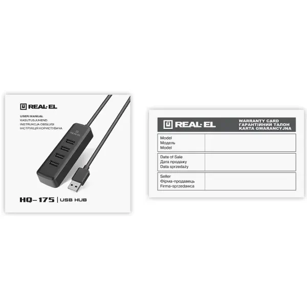 USB HUB REAL-EL HQ-175 4xUSB (EL123110008) 3