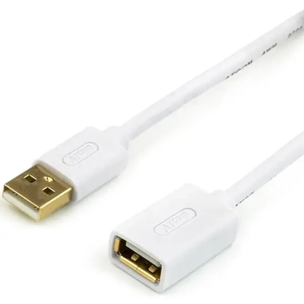 USB подовжувач Atcom USB 2.0 AM/AF 0.8m білий (13424)