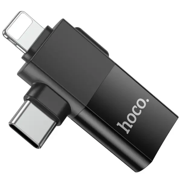 Адаптер Hoco UA17 Lightning/Type-C to USB 2.0 Black 3