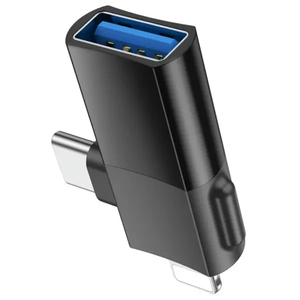 Адаптер Hoco UA17 Lightning/Type-C to USB 2.0 Black 5