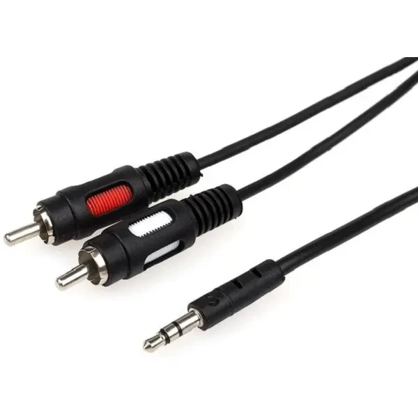 Аудіо-кабель Atcom mini-jack 3.5мм(M)-2xRCA-тюльпан(M) 1.8м (10707)