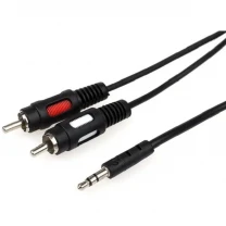 Аудіо-кабель Atcom mini-jack 3.5мм(M)-2xRCA-тюльпан(M) 1.8м (10707)