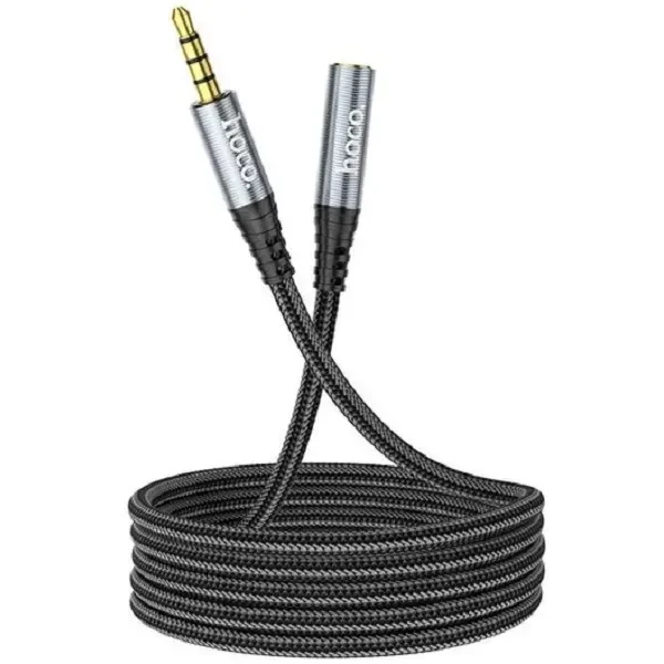 Аудіо-кабель Hoco UPA20 3.5 audio Male to Female 1m Metal Gray 3