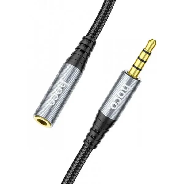 Аудіо-кабель Hoco UPA20 3.5 audio Male to Female 1m Metal Gray 4