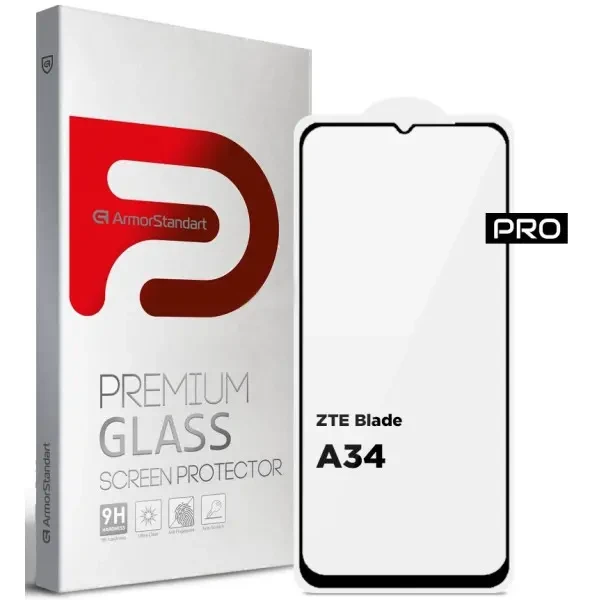 Захисне скло ArmorStandart для ZTE Blade A34 Black (ARM78902) 2