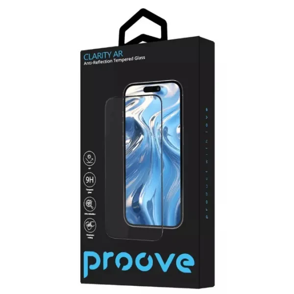 Захисне скло Proove Clarity AR для iPhone 15 Pro Black (PGCARI15P001) 2