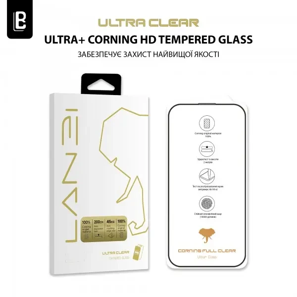 DM Защитное стекло Lanbi Ultra+ Corning Glass для iPhone 15 Pro Black 3