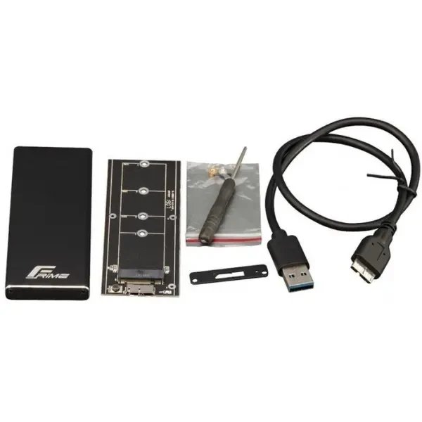 Зовнішня кишеня Frime SSD M.2 USB 3.0 Metal Black (FHE200.M2U30) 2