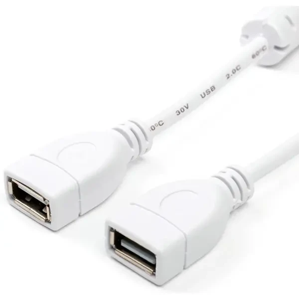 Кабель Atcom USB-USB 2.0 (F/F) 1.8m White (15647)