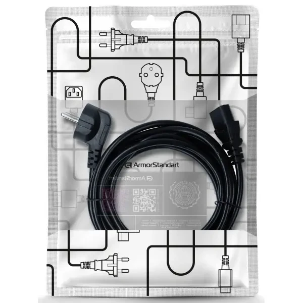 Кабель живлення ArmorStandart CEE 7/7 - С13 0,75мм 3м black (ARM74269) 3
